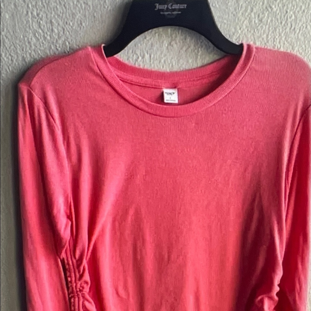 Old Navy Coral-Pink Long Sleeve Crewneck Top